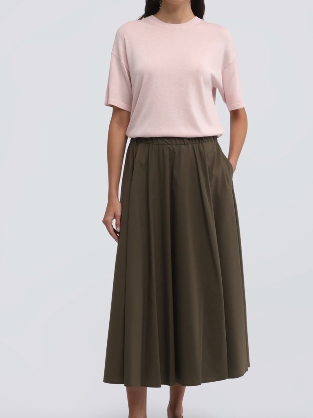 Aspesi COTTON POPLIN AND STRETCH NYLON SKIRT - Size EU40